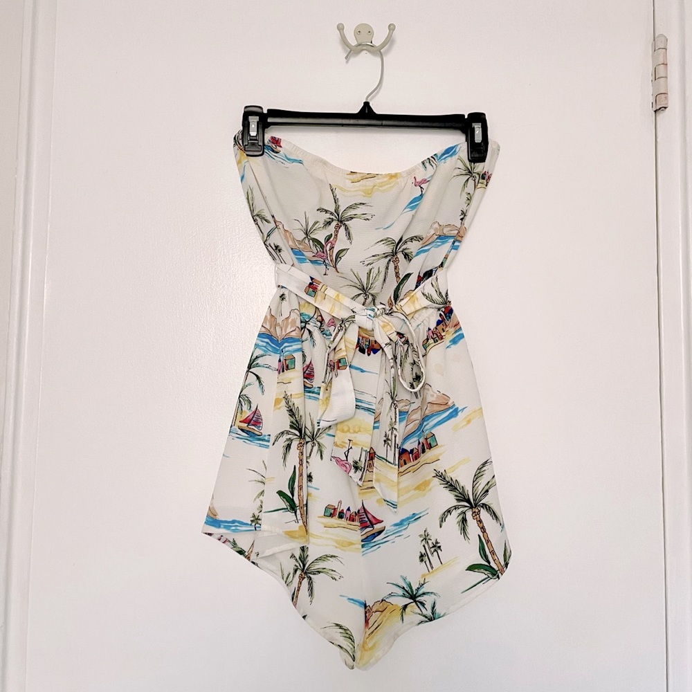 Tropical Print Strapless Romper | Perfect Condition